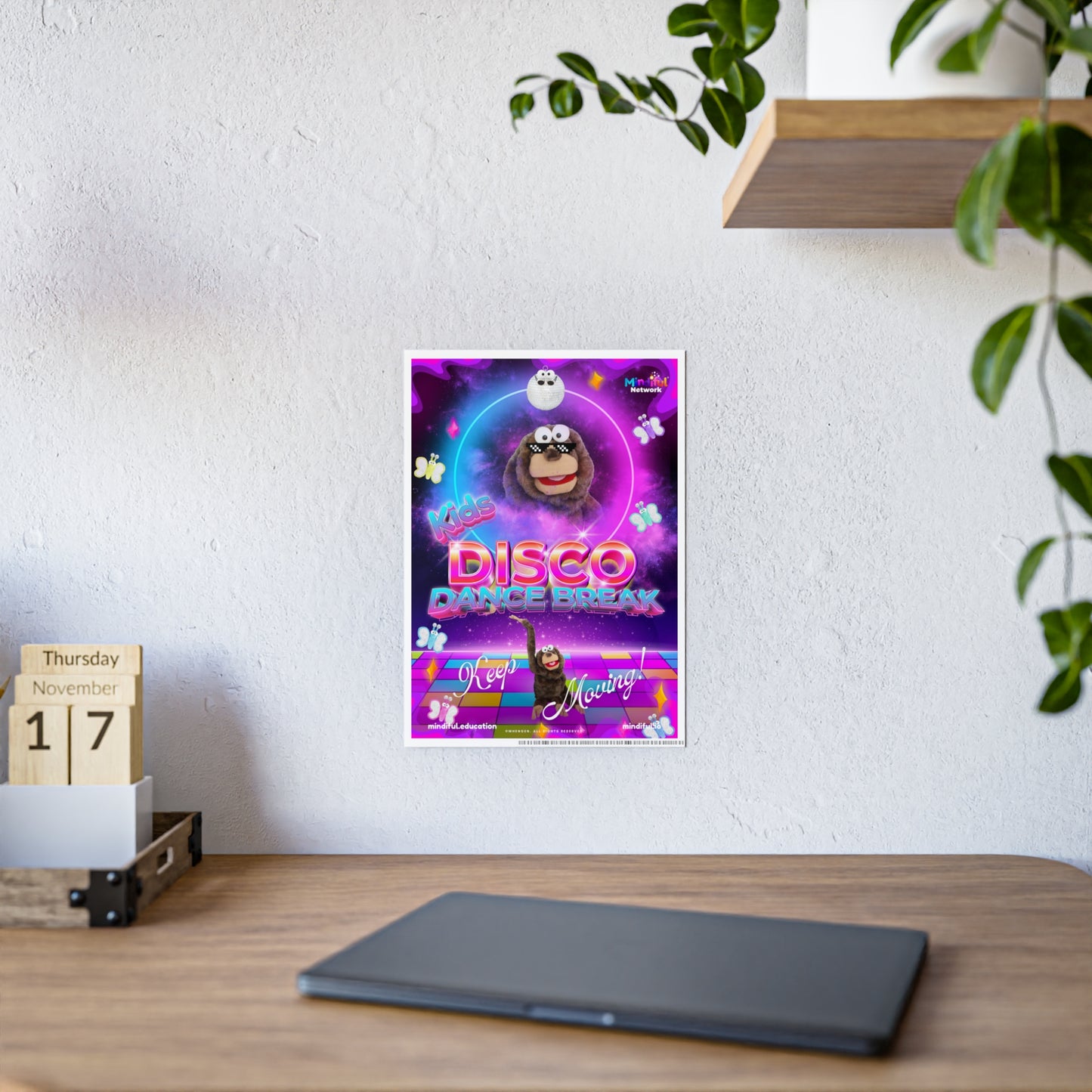 Mindiful® "Kids Disco Dance Break" GLOSSY Poster