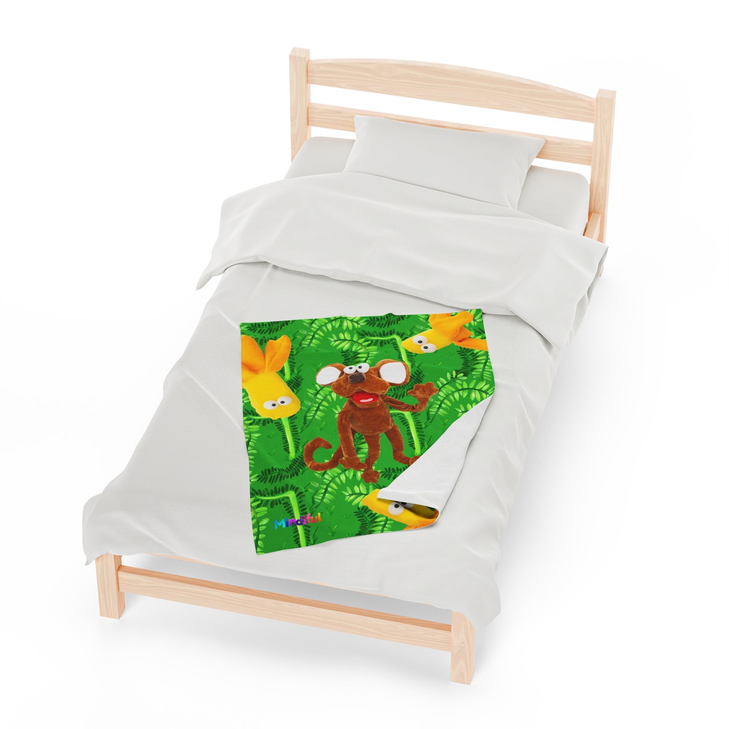 Mindiful® "Marty Jungle Party" Velveteen Plush Snuggle Blanket