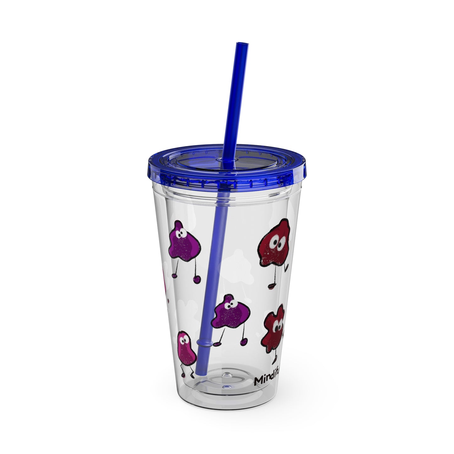 Silly Sippers BPA FREE ACRYLIC Tumbler with Straw, 16oz - Groovy Grapes