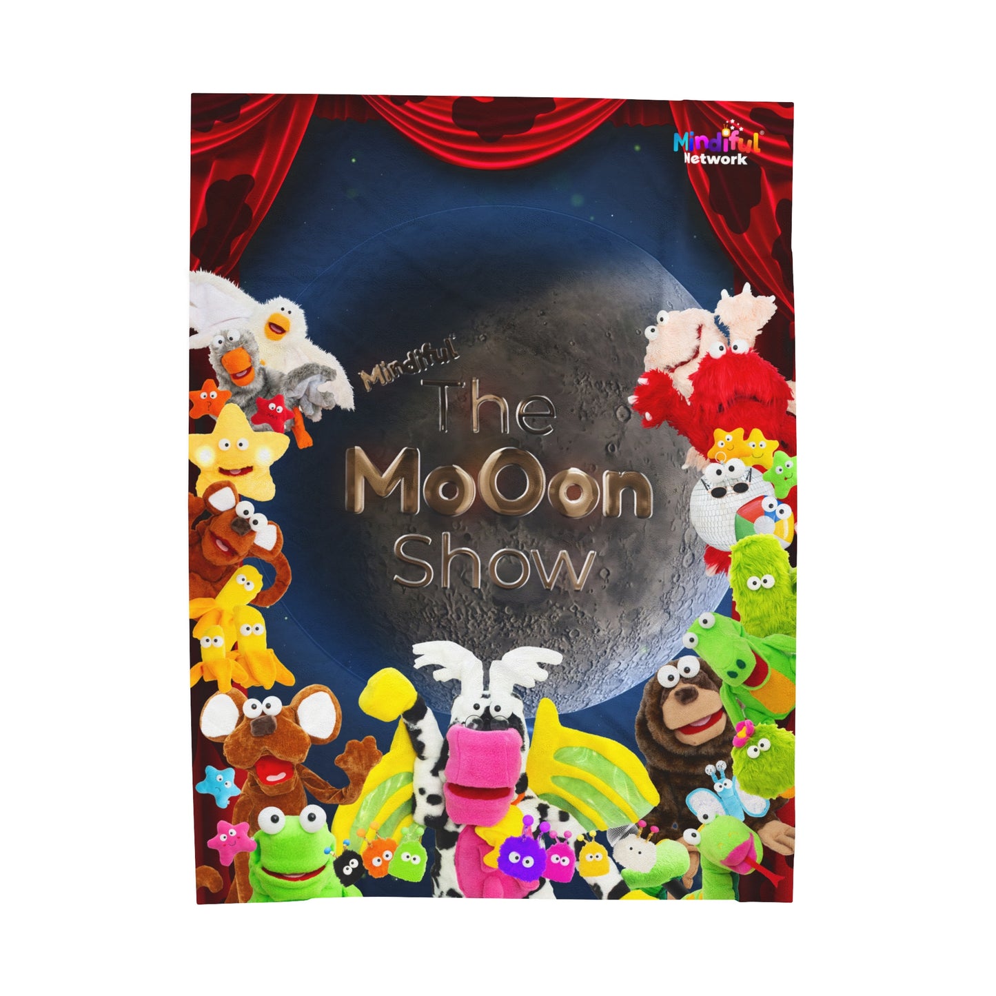 Mindiful® "The Moon Show Showtime" Velveteen Plush Snuggle Blanket