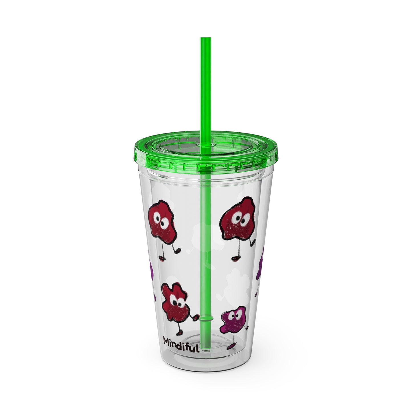 Silly Sippers BPA FREE ACRYLIC Tumbler with Straw, 16oz - Groovy Grapes