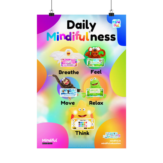 Mindiful® "Daily Mindiful®-ness Colorful" Matte Vertical Poster