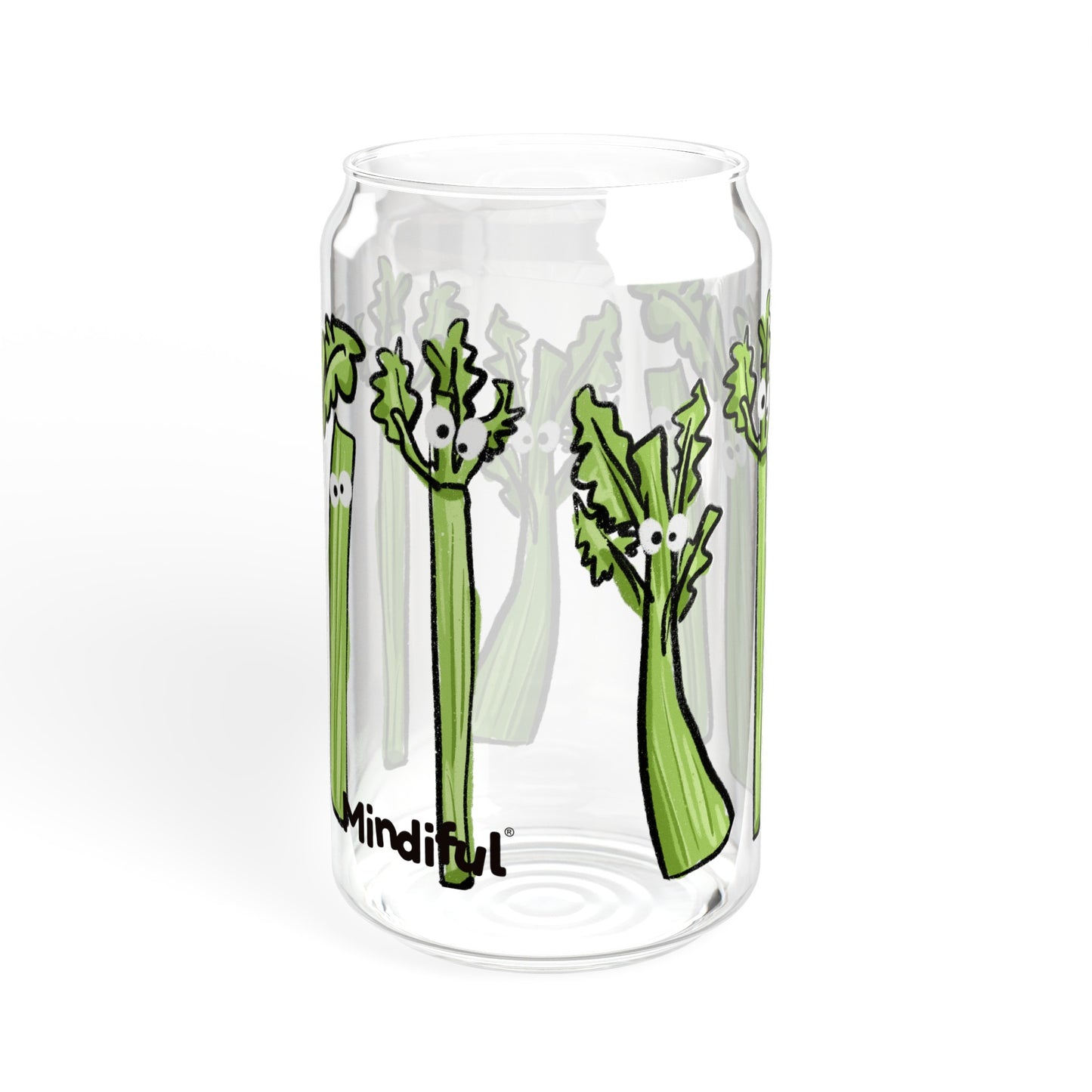 Silly Sippers GLASS with or w/o Straw, 16oz - Charming Celery