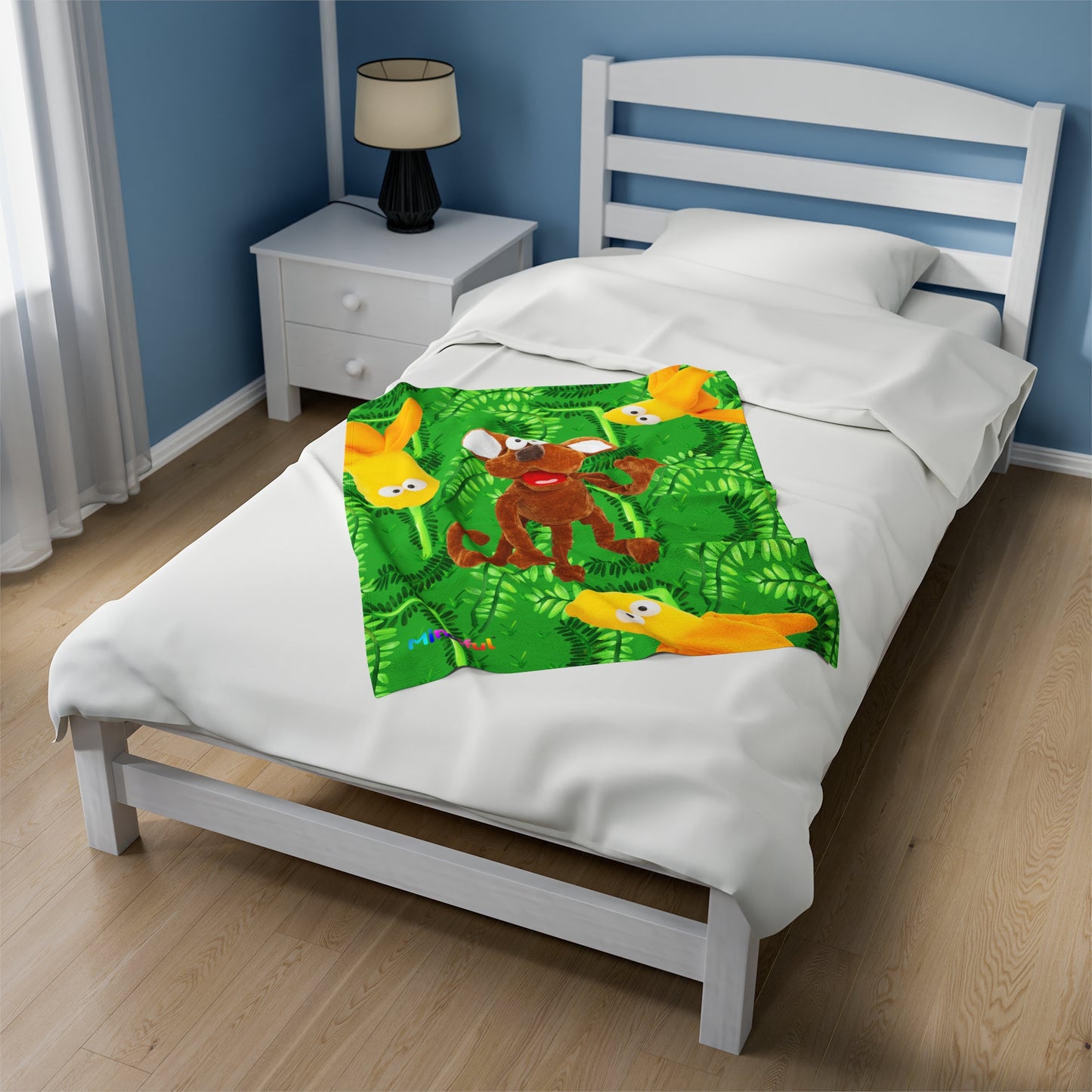 Mindiful® "Marty Jungle Party" Velveteen Plush Snuggle Blanket