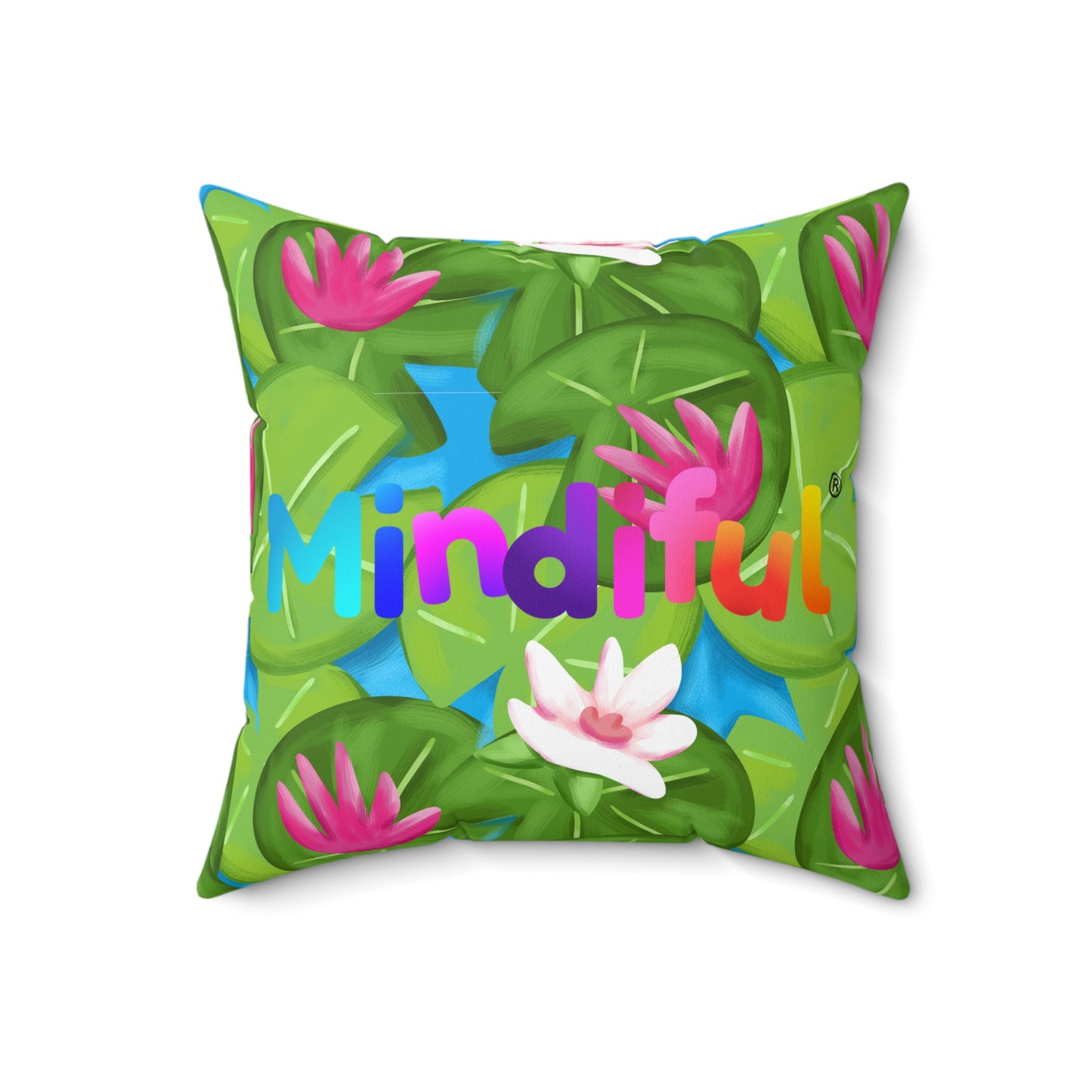 Mindiful® "Lily Pad Puddles" Square Pillow