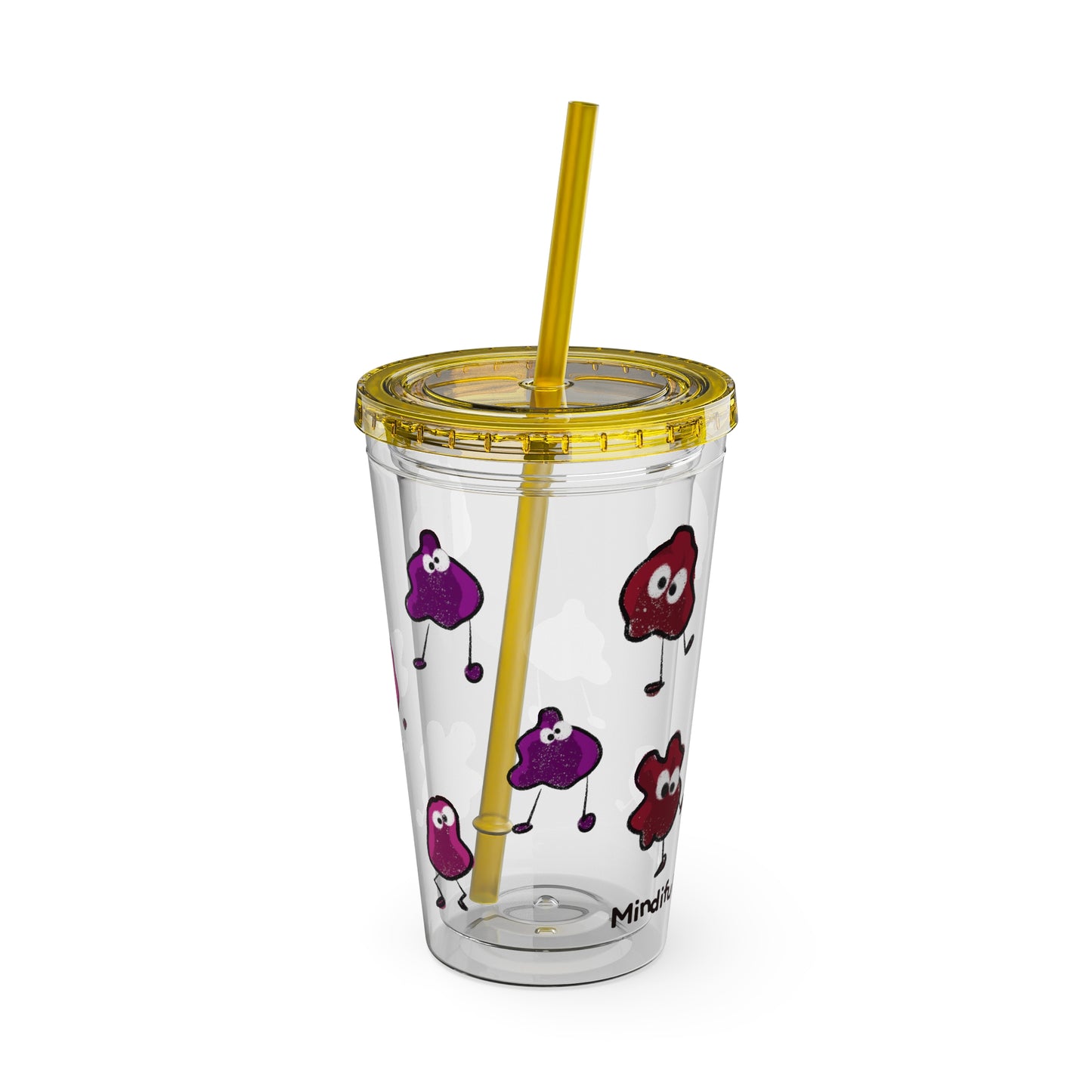 Silly Sippers BPA FREE ACRYLIC Tumbler with Straw, 16oz - Groovy Grapes