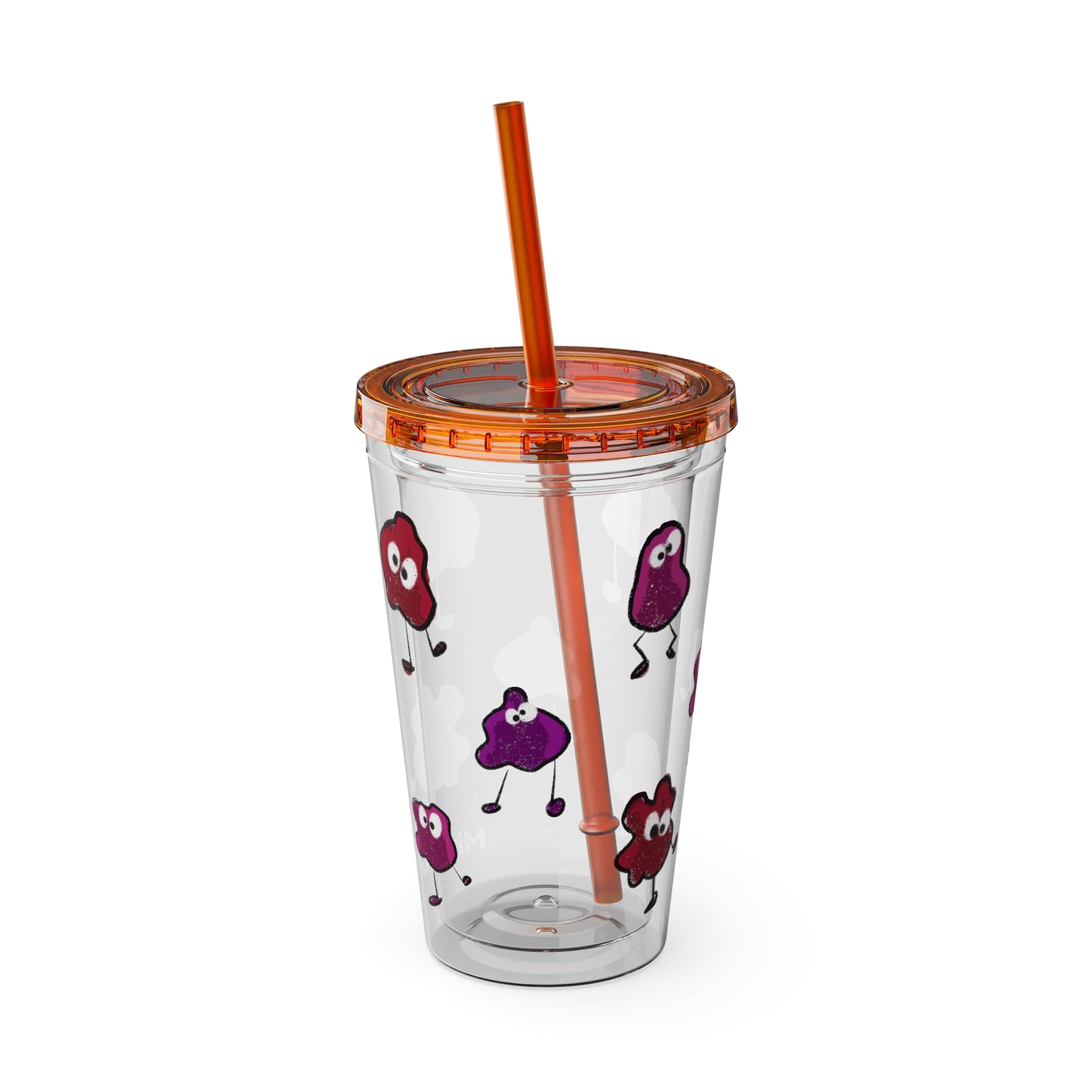 Silly Sippers BPA FREE ACRYLIC Tumbler with Straw, 16oz - Groovy Grapes