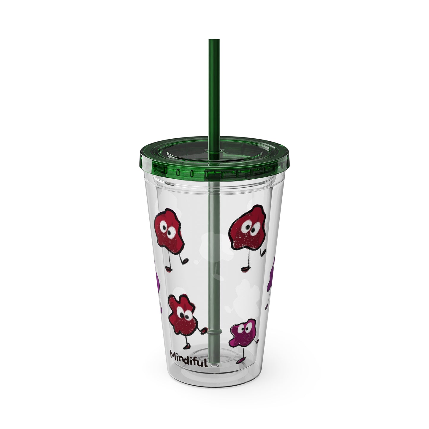 Silly Sippers BPA FREE ACRYLIC Tumbler with Straw, 16oz - Groovy Grapes