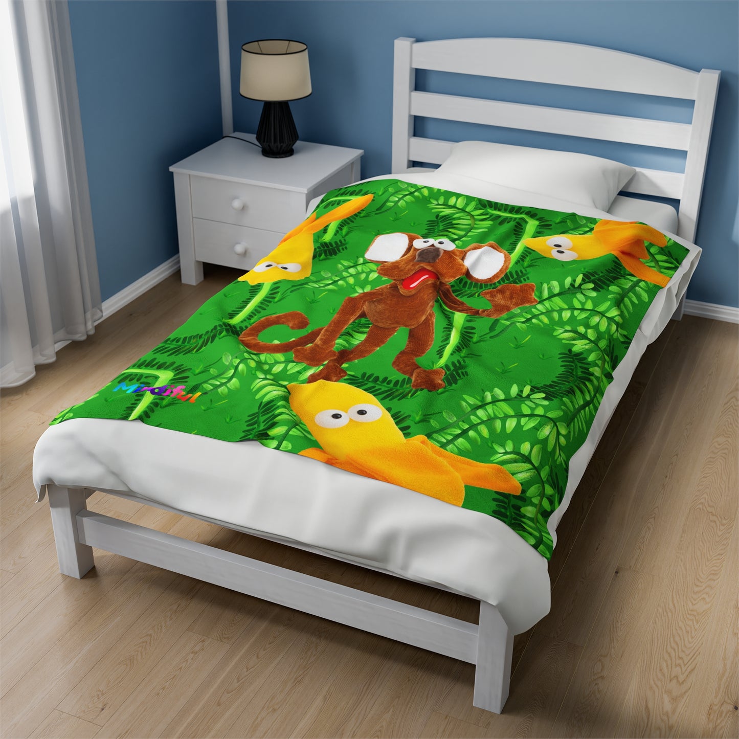 Mindiful® "Marty Jungle Party" Velveteen Plush Snuggle Blanket