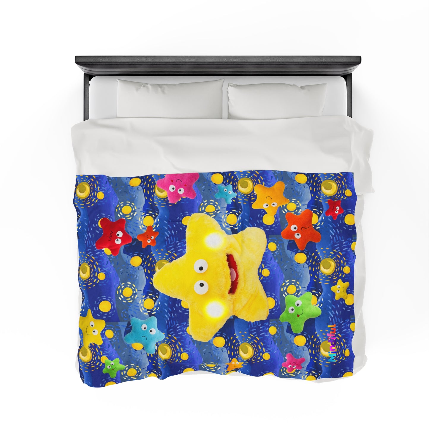 Mindiful® "Starry Starry Starling" Velveteen Plush Snuggle Blanket