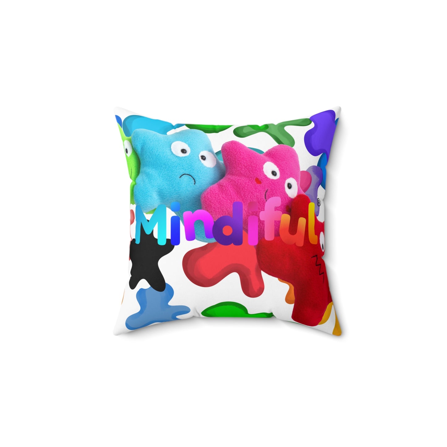 Mindiful® "Splatter Paint Stars" Square Pillow