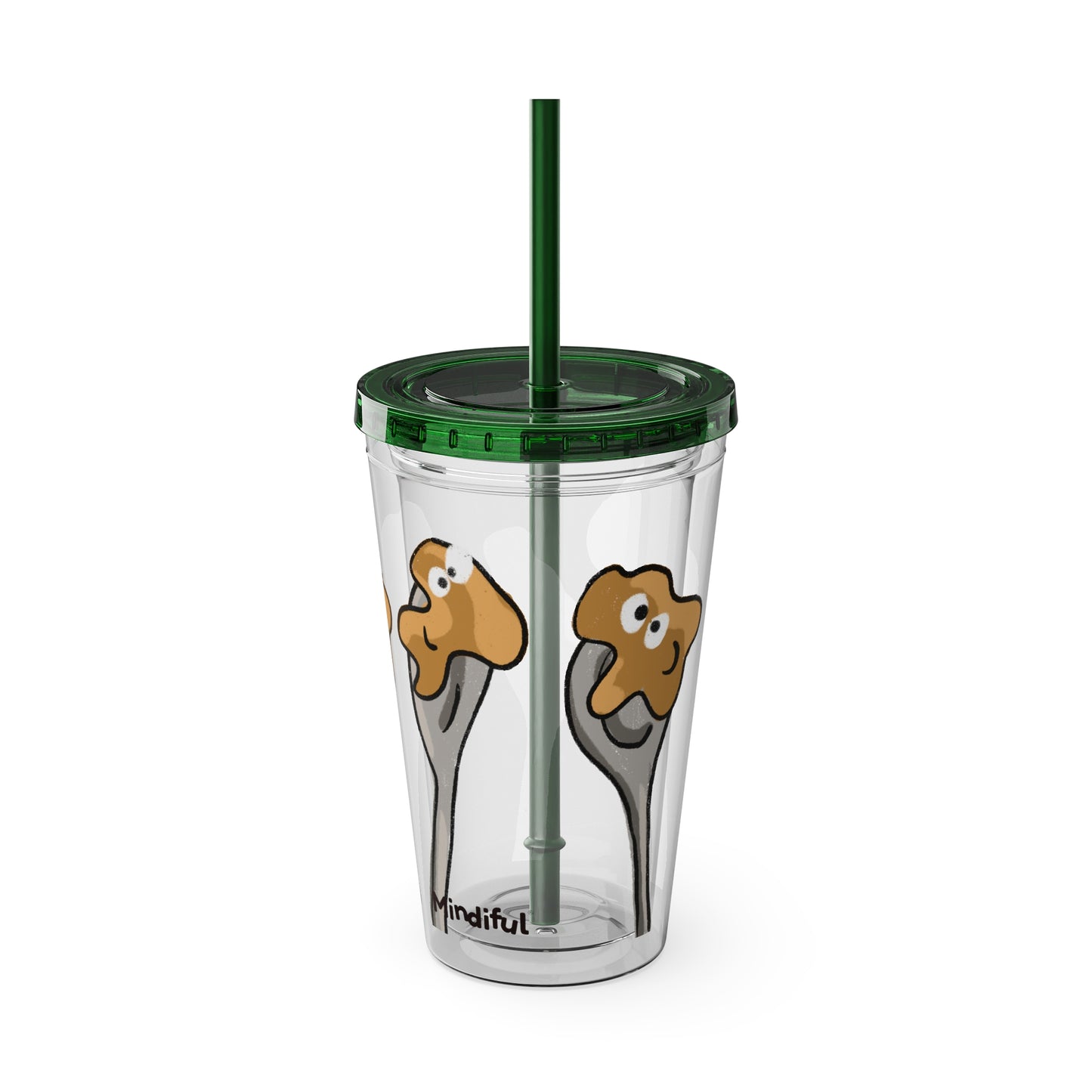 Silly Sippers BPA FREE ACRYLIC Tumbler with Straw, 16oz - Positive Peanut Butter