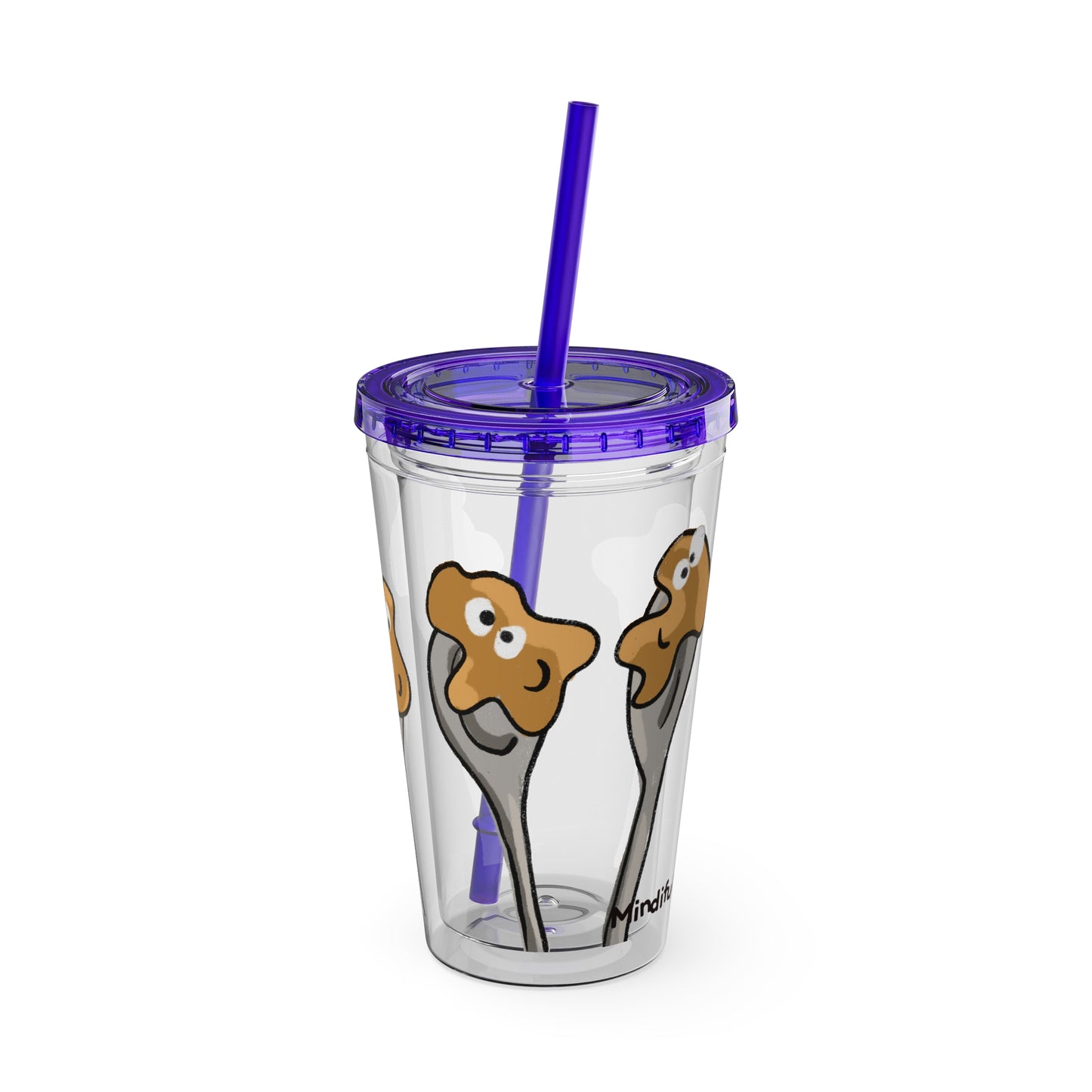 Silly Sippers BPA FREE ACRYLIC Tumbler with Straw, 16oz - Positive Peanut Butter